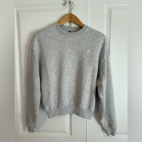 Oner Active Tops - Oner 25 foundations sweatshirt in charcoal marl gray embroidered logo minimalist